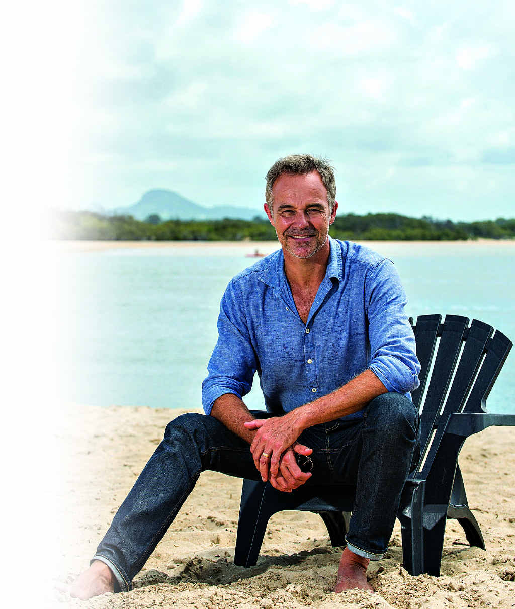 Cameron Daddo takes time out at Cotton Tree on the Sunshine Coast this week. Cameron Daddo takes time out at Cotton Tree on the Sunshine Coast this week.